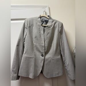 Zara Women's Light Gray Suit Jacket